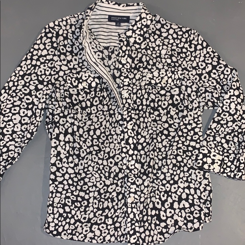 leopard button up